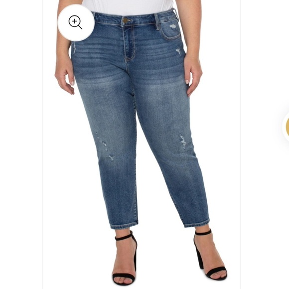 Liverpool Kennedy Crop straight leg NWT distressed soft denim jeans stitch fix - Picture 1 of 16